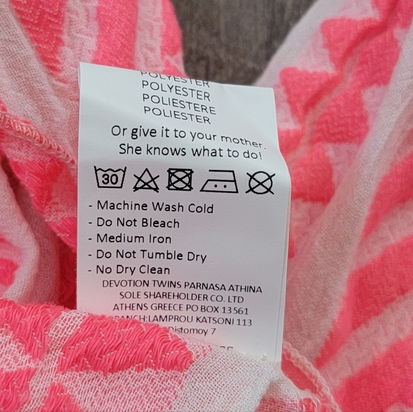 Anthopologie Devotion Twins Ella Tunic Dress Womens XS Neon Pink Geometric EUC - Picture 12 of 13